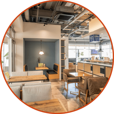 カフェの店内風景